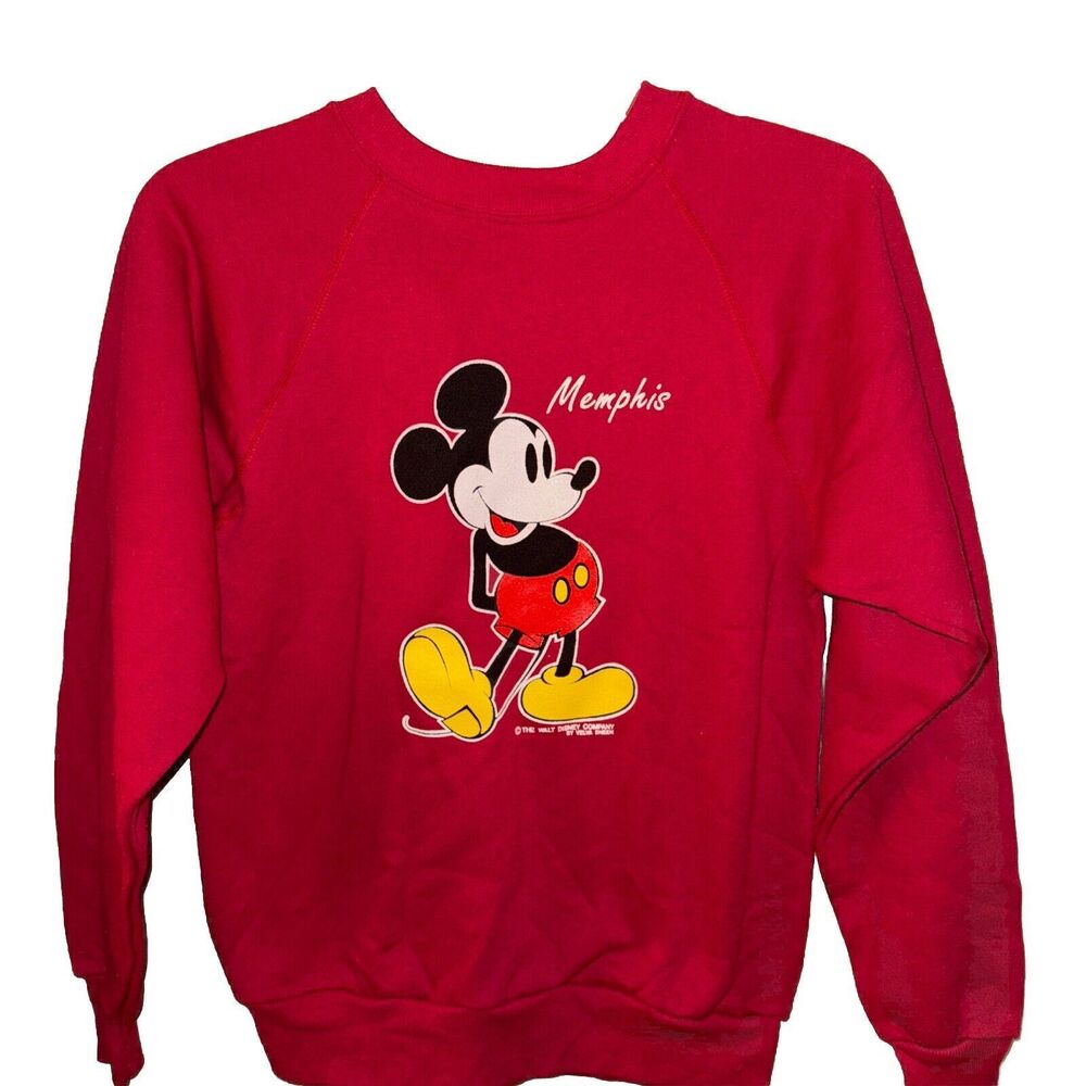 Vintage NWT Velva Sheen Walt Disney Mickey Mouse MEMPHIS Sweatshirt USA 80s YL